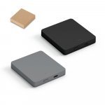SMOOT 5. Bateria port&aacute;til com carregador por indu&ccedil;&atilde;o em ABS 100% reciclado (5.000 mAh)