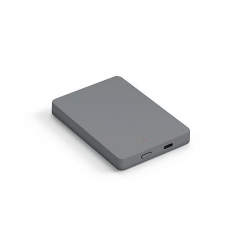 SMOOT 10. Bateria port&aacute;til com carregador por indu&ccedil;&atilde;o em ABS 100% reciclado (10.000 mAh) - Cromado
