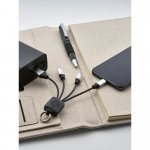 YALOW. Cabo USB de carregamento r&aacute;pido 3 em 1 com corpo em PET 100% reciclado