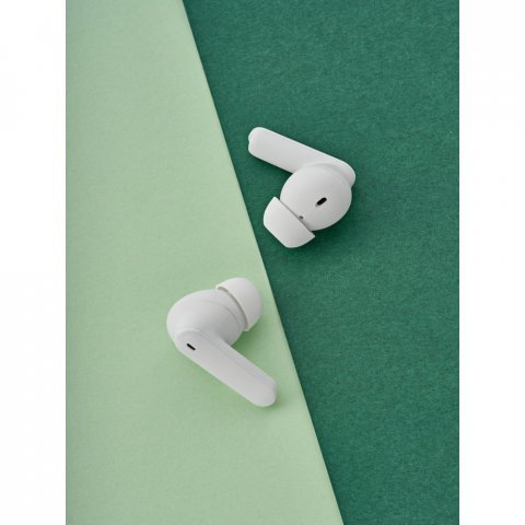 PASCAL. Fone de ouvido wireless com autonomia de 6h, em ABS 100% reciclado - Branco
