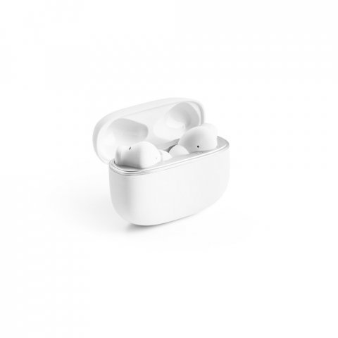 CAUBY. Fones de ouvido wireless  com ANC e autonomia de 7h, em ABS 100% reciclado - Branco