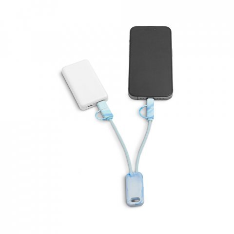 BERNERS. Cabo USB super-r&aacute;pido 6 em 1 em PET 100% reciclado - Sortido