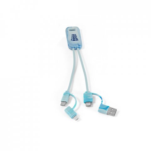 BERNERS. Cabo USB super-r&aacute;pido 6 em 1 em PET 100% reciclado - Sortido