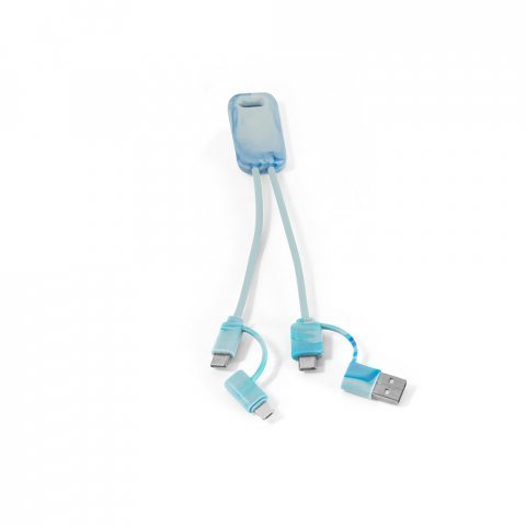 BERNERS. Cabo USB super-r&aacute;pido 6 em 1 em PET 100% reciclado - Sortido