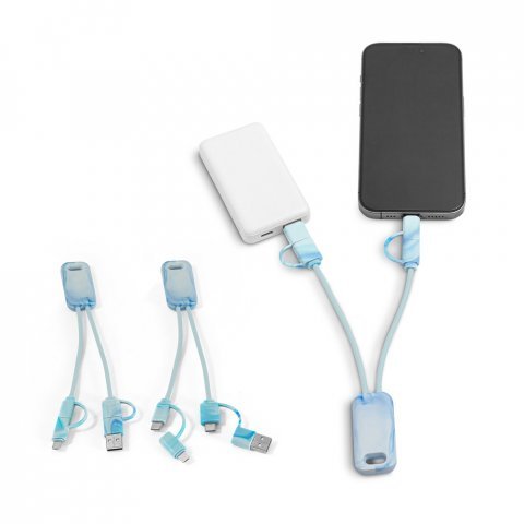 BERNERS. Cabo USB super-r&aacute;pido 6 em 1 em PET 100% reciclado