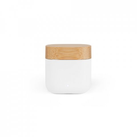 COBAIN. Fones de ouvido wireless com autonomia de 5h (300 mAh), em ABS 100% reciclado e bambu - Branco