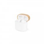 COBAIN. Fones de ouvido wireless com autonomia de 5h (300 mAh), em ABS 100% reciclado e bambu - Branco