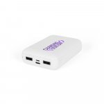 LEAKEY 10. Bateria port&aacute;ti em ABS 100% reciclado (10.000 mAh) - Branco