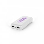 LEAKEY 20. Bateria port&aacute;til em ABS 100% reciclado (20.000 mAh) - Branco