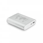 EMLYN. Bateria port&aacute;til em alum&iacute;nio e bateria de l&iacute;tio (8.000 mAh) - Cromado satinado