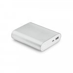EMLYN. Bateria port&aacute;til em alum&iacute;nio e bateria de l&iacute;tio (8.000 mAh) - Cromado satinado