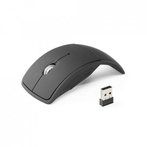ALENCAR. Mouse wireless dobr&aacute;vel 2.4G. em ABS - Preto