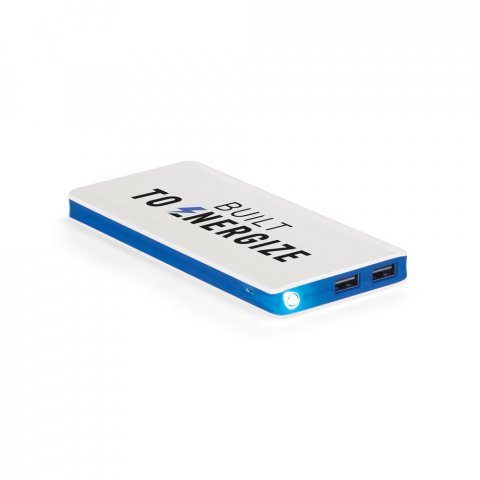 LUMINA X. Bateria port&aacute;til com LED em ABS (10.000 mAh) - Azul royal