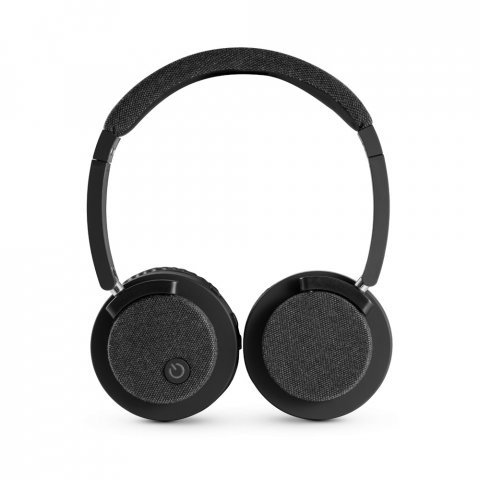 BEATDRUM. Fones de ouvido sem fios com autonomia de 16h, em ABS e tecido - Cinza escuro