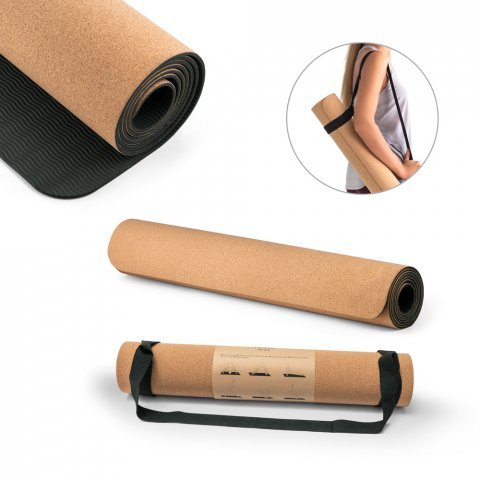 GERES. Tapete de exerc&iacute;cio para yoga em corti&ccedil;a e TPE