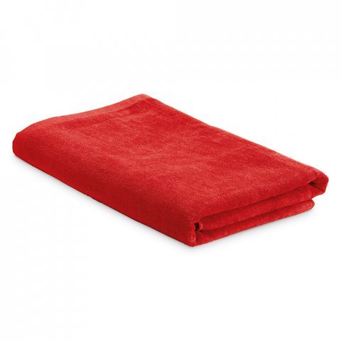 SARDEGNA. Toalha de praia em veludo de algod&atilde;o (320 g/m&sup2;) - Vermelho