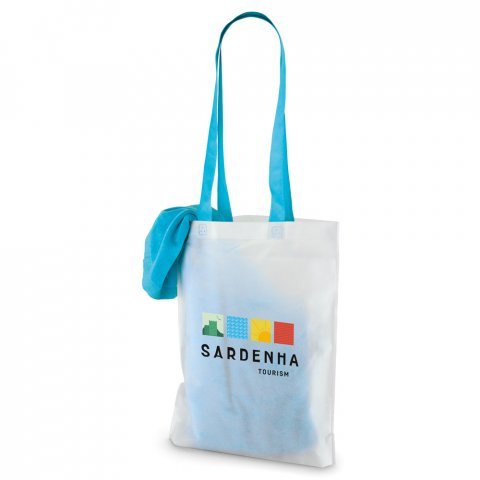 SARDEGNA. Toalha de praia em veludo de algod&atilde;o (320 g/m&sup2;) - Azul claro
