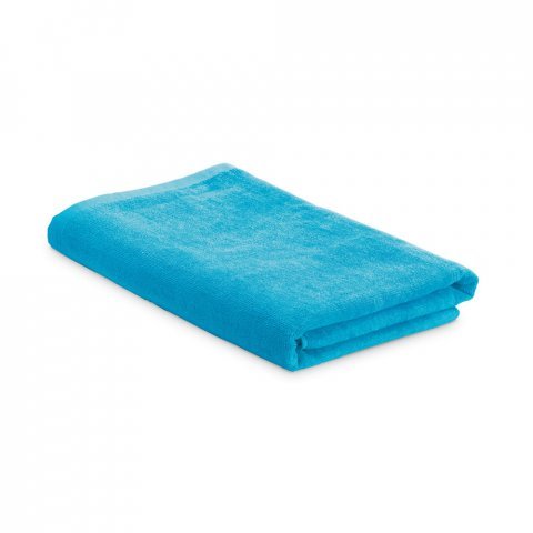 SARDEGNA. Toalha de praia em veludo de algod&atilde;o (320 g/m&sup2;) - Azul claro