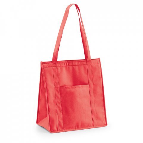 ROTTERDAM. Cooler. Sacola t&eacute;rmica em non-woven (80 g/m&sup2;) 10 L - Vermelho