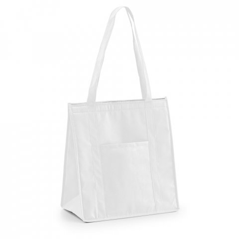 ROTTERDAM. Cooler. Sacola t&eacute;rmica em non-woven (80 g/m&sup2;) 10 L - Branco