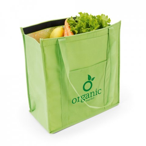 ROTTERDAM. Cooler. Sacola t&eacute;rmica em non-woven (80 g/m&sup2;) 10 L - Verde claro
