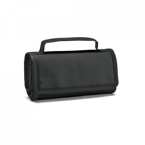 OSAKA. Cooler. Bolsa t&eacute;rmica dobr&aacute;vel em non-woven (80 g/m&sup2;) com fecho aderente 3 L - Preto