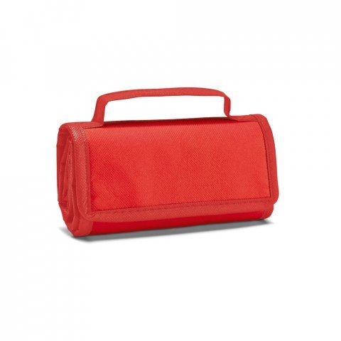 OSAKA. Cooler. Bolsa t&eacute;rmica dobr&aacute;vel em non-woven (80 g/m&sup2;) com fecho aderente 3 L - Vermelho