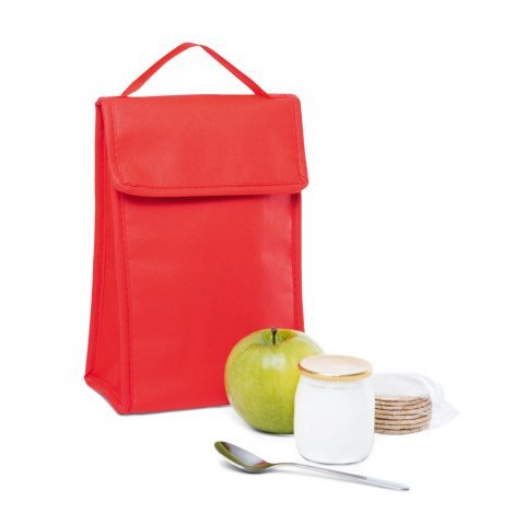 OSAKA. Cooler. Bolsa t&eacute;rmica dobr&aacute;vel em non-woven (80 g/m&sup2;) com fecho aderente 3 L - Vermelho