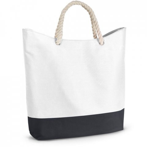KENZA. Sacola de praia em 600D - Branco