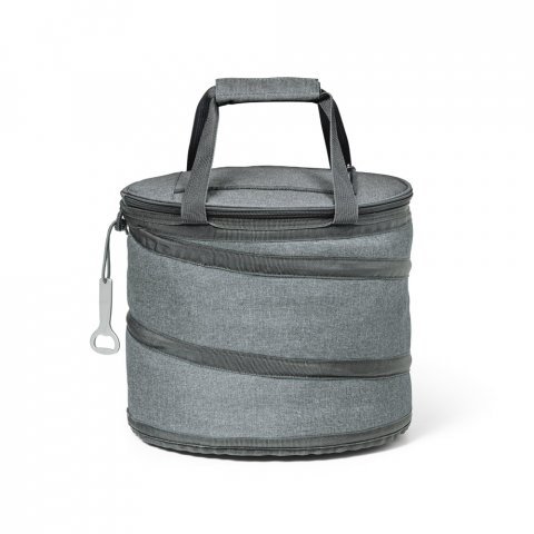 COAST. Cooler. Sacola t&eacute;rmica flex&iacute;vel 13 L em 600D - Cinza