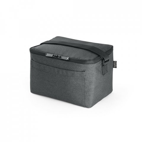 REPURPOSE COOLER. Cooler. Bolsa t&eacute;rmica em poli&eacute;ster reciclado 600D com interior forrado em PEVA 6 L - Cinza