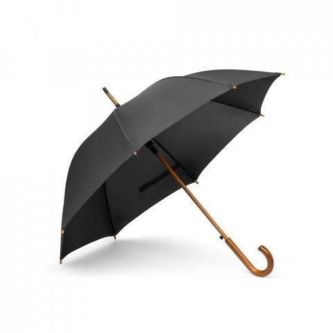 RENO. Guarda-chuva em poli&eacute;ster pongee 190T com abertura autom&aacute;tica - Preto