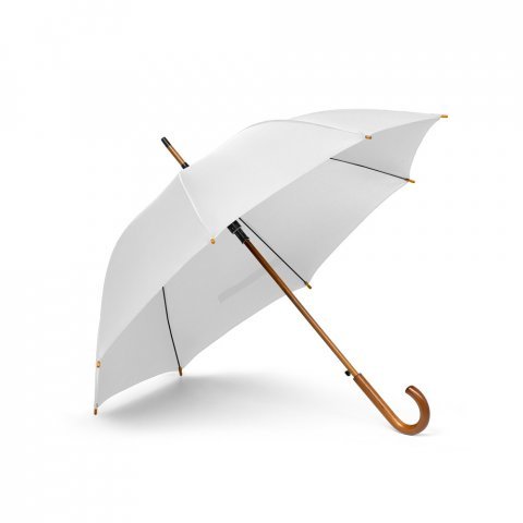 RENO. Guarda-chuva em poli&eacute;ster pongee 190T com abertura autom&aacute;tica - Branco