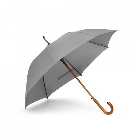 RENO. Guarda-chuva em poli&eacute;ster pongee 190T com abertura autom&aacute;tica - Cinza