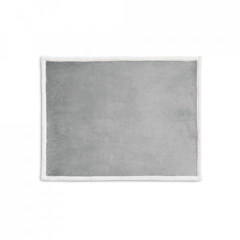 HEIDEN. Manta revers&iacute;vel em tecido polar (190 g/m&sup2;) acetinado com forro sherpa (225 g/m&sup2;), - Cinza