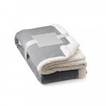 HEIDEN. Manta revers&iacute;vel em tecido polar (190 g/m&sup2;) acetinado com forro sherpa (225 g/m&sup2;), - Cinza