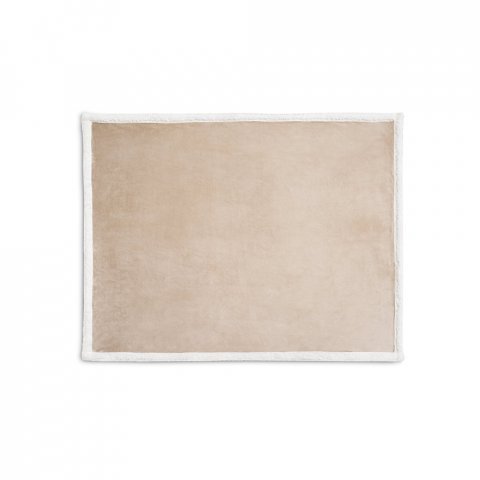 HEIDEN. Manta revers&iacute;vel em tecido polar (190 g/m&sup2;) acetinado com forro sherpa (225 g/m&sup2;), - Bege