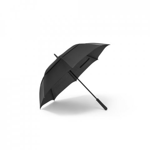 GAVIN. Guarda-chuva de 27.5'' em poli&eacute;ster 100% reciclado pongee 190T com abertura autom&aacute;tica - Preto