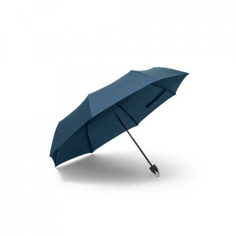 ARON. Guarda-chuva, dobr&aacute;vel, de 21'' em poli&eacute;ster 100% reciclado pongee 190T - Azul