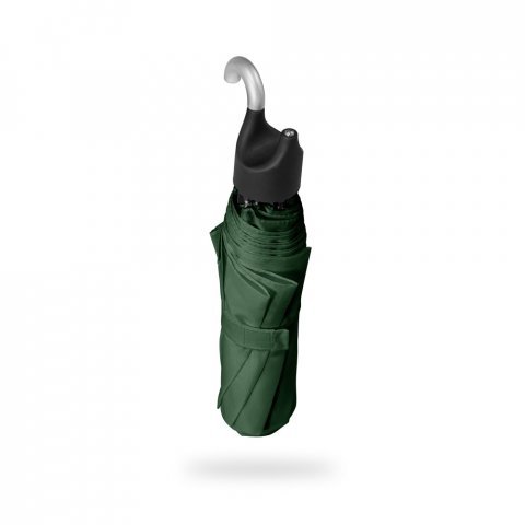ARON. Guarda-chuva, dobr&aacute;vel, de 21'' em poli&eacute;ster 100% reciclado pongee 190T - Verde escuro