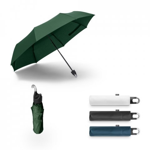 ARON. Guarda-chuva, dobr&aacute;vel, de 21'' em poli&eacute;ster 100% reciclado pongee 190T
