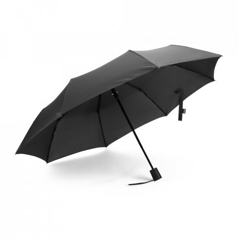 SKYLAR. Guarda-chuva 2 em 1 com sacola de compras em poli&eacute;ster reciclado incluso - Preto