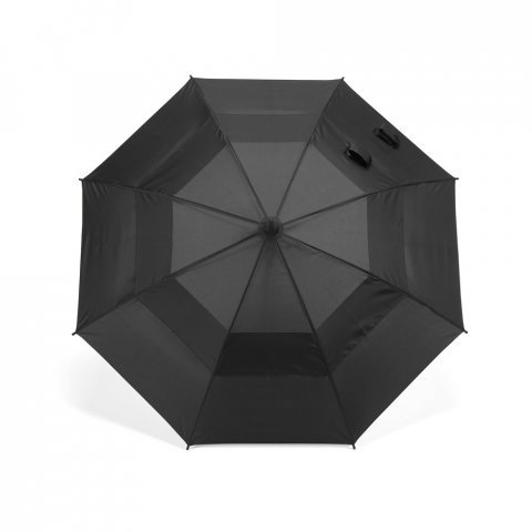 RUBY. Guarda-chuva em poli&eacute;ster 100% reciclado 190T com abertura autom&aacute;tica - Preto