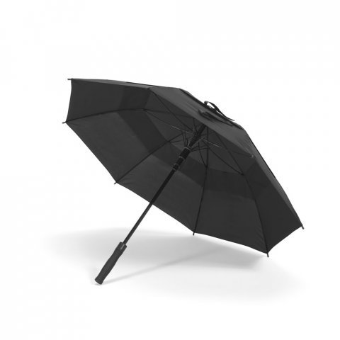 RUBY. Guarda-chuva em poli&eacute;ster 100% reciclado 190T com abertura autom&aacute;tica - Preto