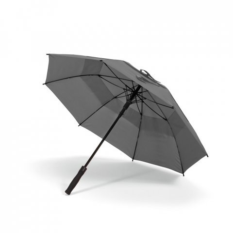 RUBY. Guarda-chuva em poli&eacute;ster 100% reciclado 190T com abertura autom&aacute;tica - Cinza escuro