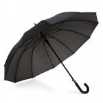 GUIL. Guarda-chuva de 12 varetas em poli&eacute;ster 190T com abertura autom&aacute;tica - Preto