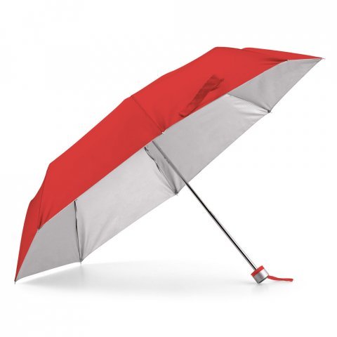 TIGOT. Guarda-chuva, dobr&aacute;vel, em poli&eacute;ster 190T - Vermelho