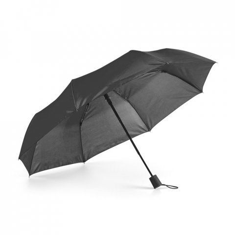 TOMAS. Guarda-chuva, dobr&aacute;vel, em poli&eacute;ster 190T com abertura autom&aacute;tica - Preto