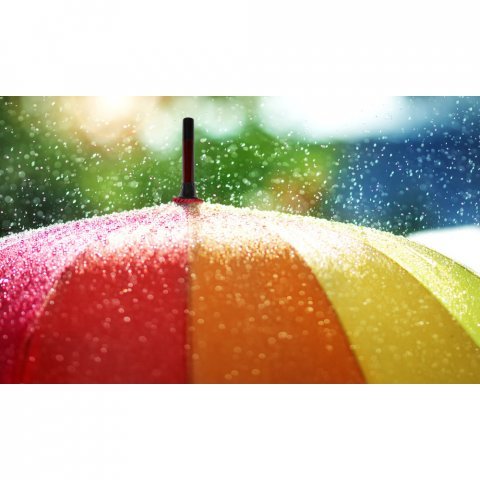 DUHA. Guarda-chuva arco-&iacute;ris em poli&eacute;ster pongee 190T
