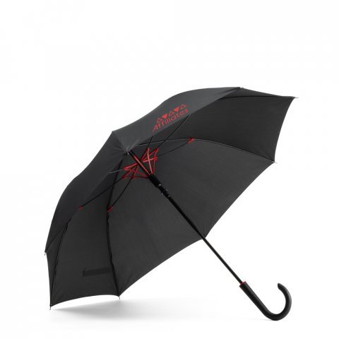ALBERTA. Guarda-chuva em pongee 190T com abertura autom&aacute;tica - Vermelho